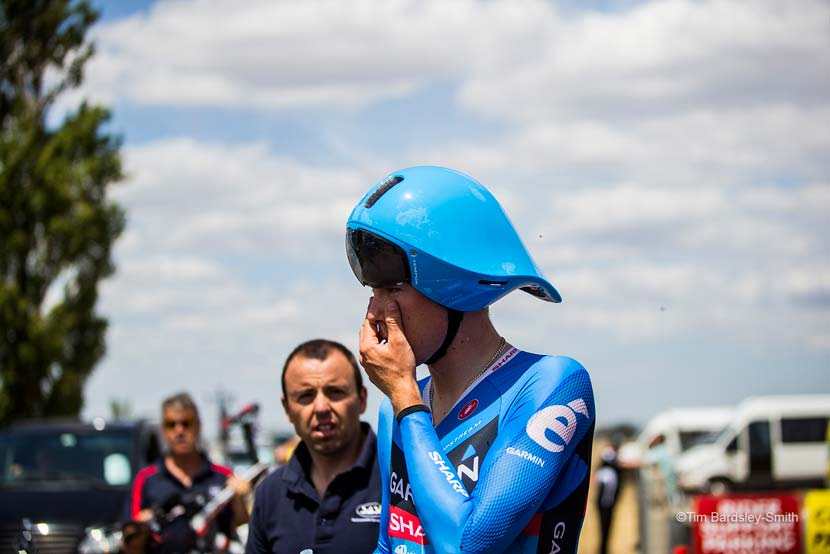 Dennis before the start of the TT with Tim Decker looking on. Photo: Tim Bardsley-Smith