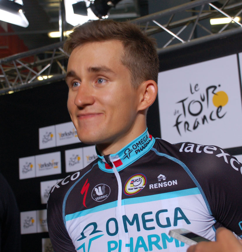 Michal Kwiatkowski at the 'opening ceremony' last Thursday in Yorkshire...  Photo: Rob Arnold