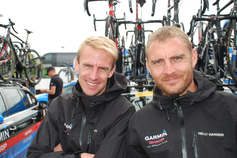 Garmin-Sharp directeurs sportif, Charly Wegelius and Robbie Hunter.  Photo: Rob Arnold