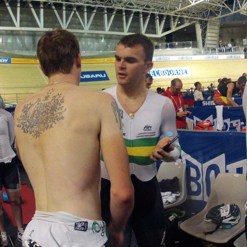 Rohan Dennis and Jack Bobridge at the track worlds in 2012. Photo: Rob Arnold