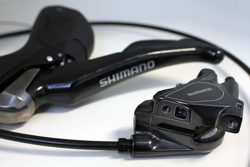 The latest iteration of the disc brake caliper for road bikes by Shimano...