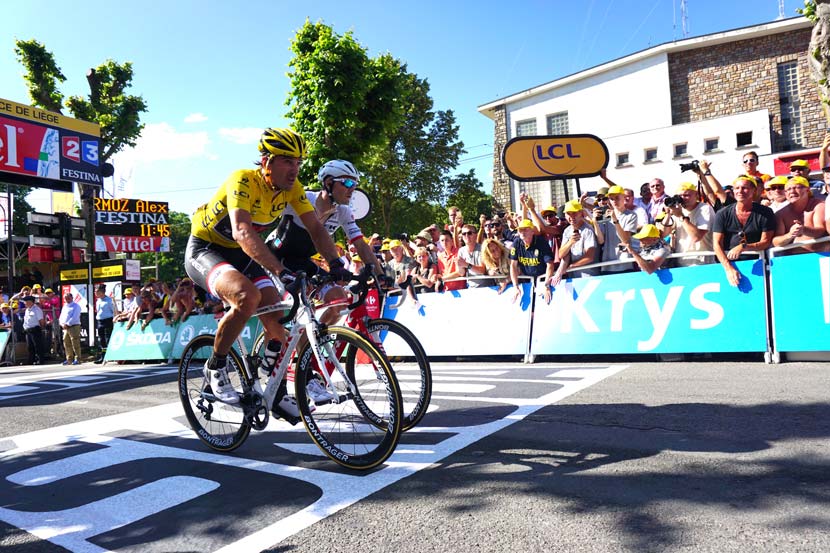 Cancellara would get to the finish but announce afterwards that he won't start stage four. Photo: Jack Lynch
