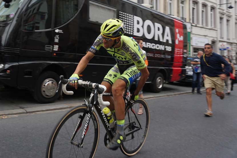 Contador after the pavé. The Spaniard has survived the chaos of the opening stages and is ranked eighth overall after five stages, 48" behind Tony Martin. Photo: Rob Arnold
