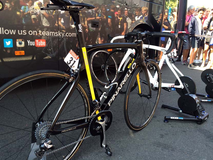 The first of Froome's "yellow" bikes from the 2015 Tour. Photo: Gary Blem