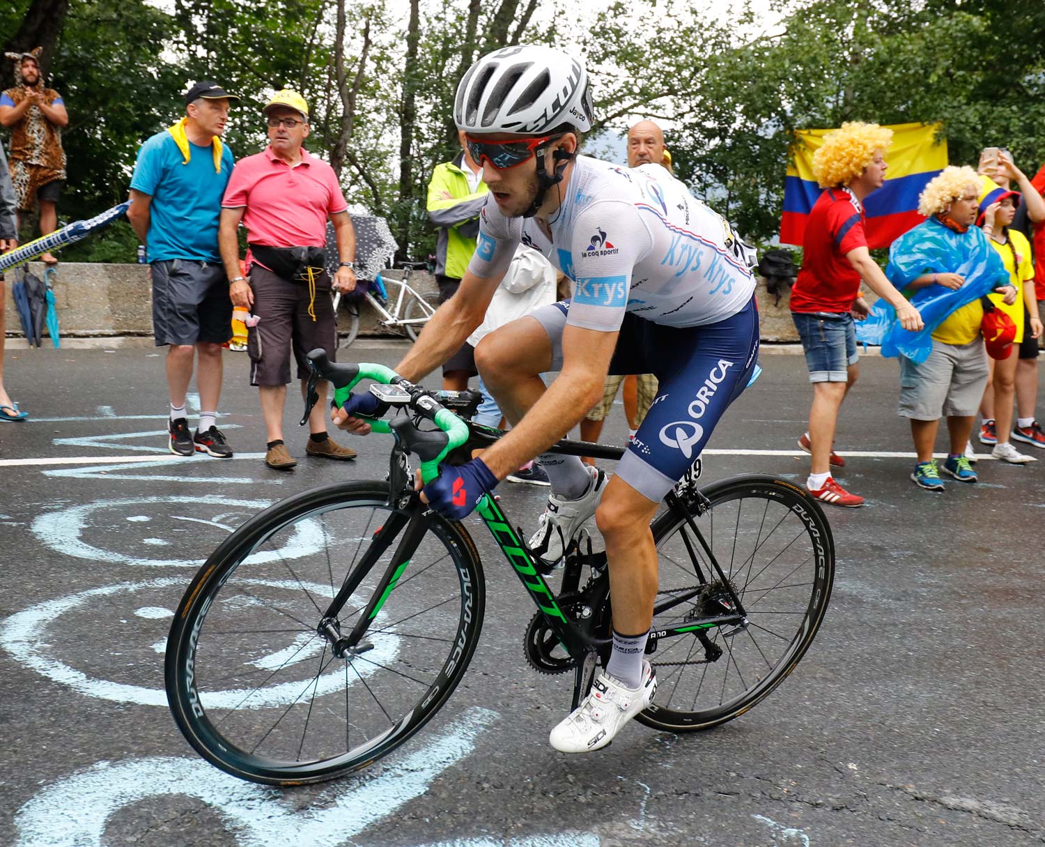 Adam Yates slipped from third on GC to fourth. He would be just one second shy of the podium but he was penalised 10" after receiving a push from Luke Rowe on a climb on the road to St-Gervais. Photo: Graham Watson