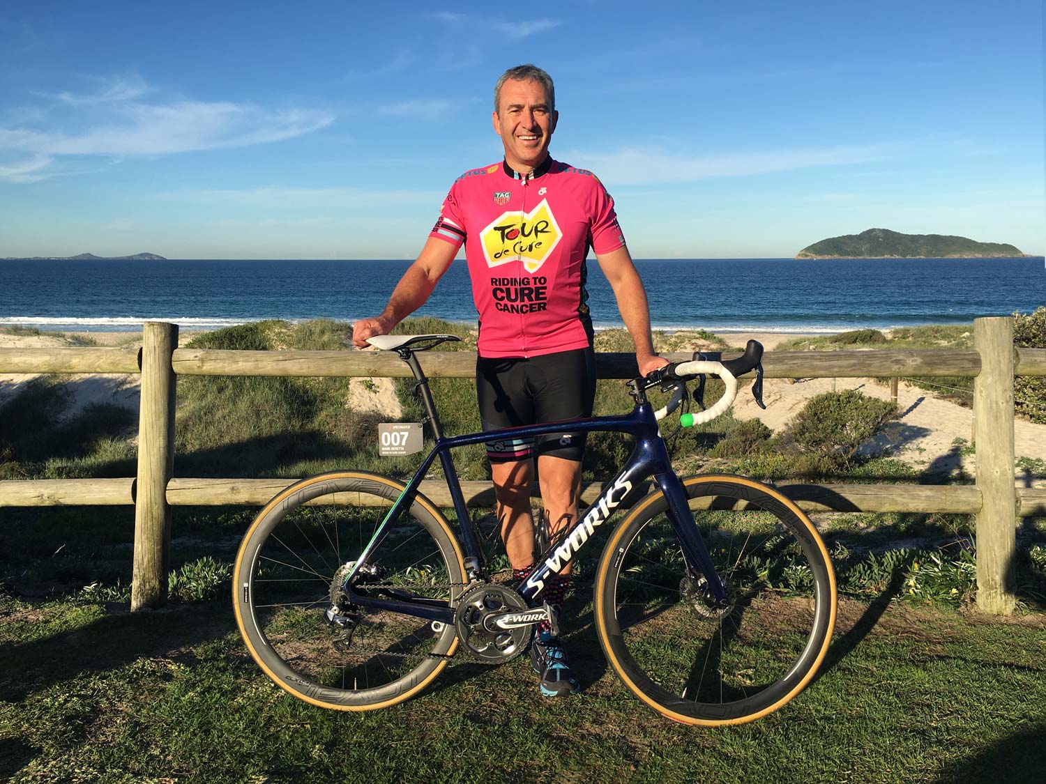 TV personality Mark Beretta is a regular member of the Tour de Cure peloton. "To me it's just such a unique sport and it offers psych a great experience," says Beretta of his cycling. "It's my favourite thing." Photo: Rob Arnold